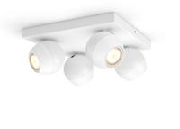 Philips Lighting Hue LED-plafondspots 871951433914900 Hue White Amb. Buckram Spot 4 flg. weiÃŸ 4x350lm inkl. Dimmschalter GU10 20 W