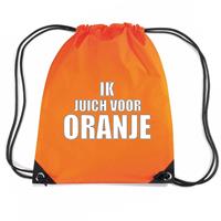Bellatio Ik Juich Voor Oranje Voetbal Rugzakje / Sporttas Met Rijgkoord Oranje - Gymtasje - Zwemtasje