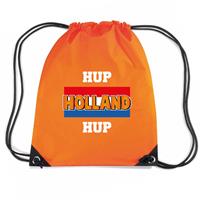 Bellatio Decorations Hup Holland Hup Voetbal Rugzakje / Sporttas Met Rijgkoord Oranje - Gymtasje - Zwemtasje