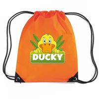 Bellatio Decorations Ducky De Eend Rugtas / Gymtas Oranje Voor Kinderen - Gymtasje - Zwemtasje