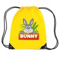 Bellatio Bunny Het Konijn Rugtas / Gymtas Geel Voor Kinderen - Gymtasje - Zwemtasje