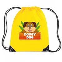 Bellatio Decorations Doggy Dog De Hond Rugtas / Gymtas Geel Voor Kinderen - Gymtasje - Zwemtasje