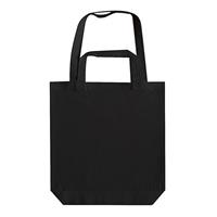 2x Zwarte canvas tassen met dubbel hengsel 38 x 42 cm- Bedrukbare katoenen tas/shopper