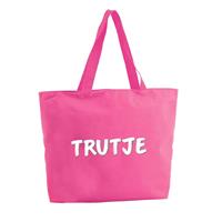 Bellatio Trutje shopper tas - fuchsia roze - 47 x 34 x 12,5 cm - boodschappentas / strandtas