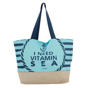 Shoppartners Strandtas I Need Vitamin Sea Blauw 37 X 53 Cm trandtassen