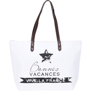 Shoppartners Strandtas Vive La France Wit 31 X 45 Cm trandtassen