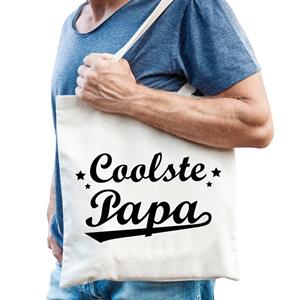 Bellatio Katoenen Cadeau Tasje Coolste Papa - Feest Boodschappentassen