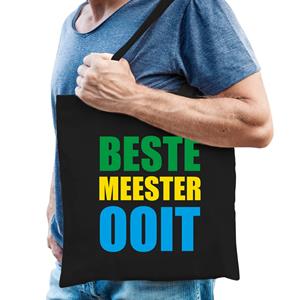 Bellatio Beste Meester Ooit Cadeau Tas Zwart Heren - Feest Boodschappentassen