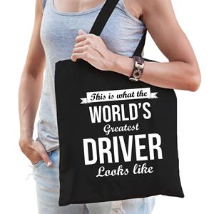 Bellatio Worlds Greatest Driver Tas Zwart Volwassenen - Werelds Beste Chauffeur Cadeau Tas - Feest Boodschappentassen