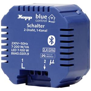 Kopp Blue-Control BC.Schaltakt.2D.1Kan. 1-kanaals Schakelactor Schakelvermogen (max.) 3600 W Blauw