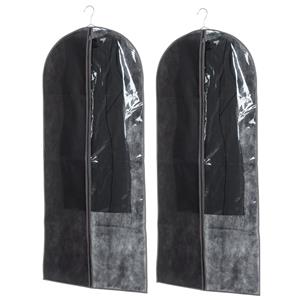 Trendoz Set van 2x stuks kleding/beschermhoezen pp zwart 135 cm -