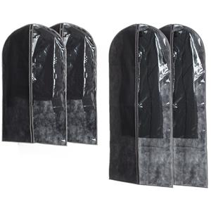 Trendoz Set van 4x stuks kleding/beschermhoezen pp grijs 135/100 cm -