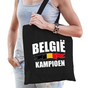 Bellatio Belgie Kampioen Supporter Cadeau Tas Zwart Voor Dames En Heren - Feest Boodschappentassen