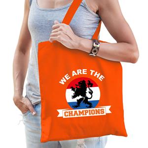 Bellatio We Are The Champions Supporter Cadeau Tas Oranje Voor Dames En Heren - Feest Boodschappentassen