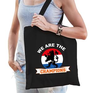 Bellatio We Are The Champions Supporter Cadeau Tas Zwart Voor Dames En Heren - Feest Boodschappentassen