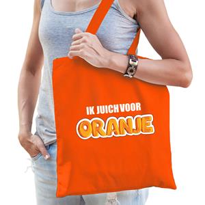 Bellatio Ik Juich Voor Oranje Supporter Cadeau Tas Oranje Voor Dames En Heren - Feest Boodschappentassen