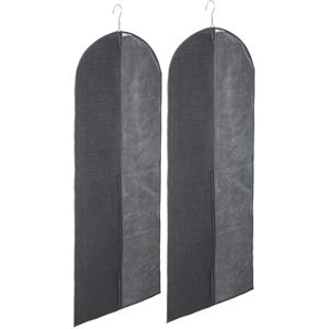 Trendoz Set van 2x stuks kleding/beschermhoezen linnen grijs 130 cm -