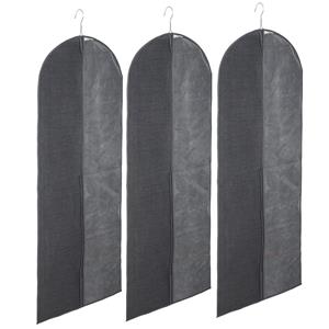 Trendoz Set van 3x stuks kleding/beschermhoezen linnen grijs 130 cm -