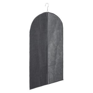 Trendoz Kleding/beschermhoes linnen grijs 100 cm inclusief kledinghangers -