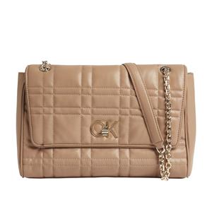 Calvin Klein, Schultertasche Re-Lock Quilt Shoulder Bag Lg Fa22 in beige, Schultertaschen für Damen