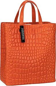 Liebeskind , Shopper Paper Bag Tote M Croco in orange, Shopper für Damen
