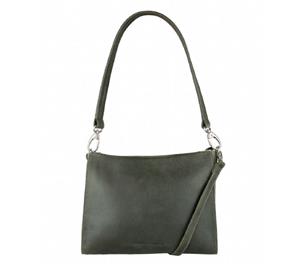 Cowboysbag , Knowe Schultertasche Leder 27 Cm in dunkelgrün, Schultertaschen für Damen