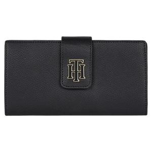 TOMMY HILFIGER, Langbörse Th Outline Large Flap Wallet Fa22 in schwarz, Geldbörsen für Damen