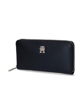 TOMMY HILFIGER, Langbörse Iconic Tommy Lrg Ziparound Solid Psp23 in schwarz, Geldbörsen für Damen