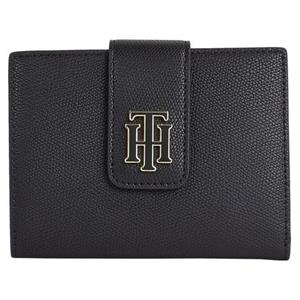 TOMMY HILFIGER, Geldbörse Th Outline Medium Flap Wallet Fa22 in schwarz, Geldbörsen für Damen