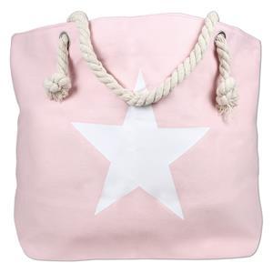 Shoppartners Strandtas roze met ster x 54 cm -