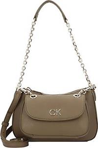 Calvin Klein , Re-Lock Schultertasche 24 Cm in mittelgrün, Schultertaschen für Damen