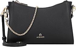 Aigner , Ivy Schultertasche Leder 23 Cm in schwarz, Schultertaschen für Damen