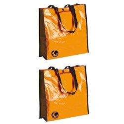 3x stuks eco shopper boodschappen opberg tassen Oranje