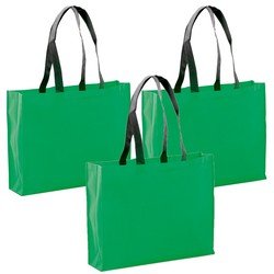 10x stuks draagtassen/goodie-bag/schoudertassen/boodschappentassen in de kleur Groen