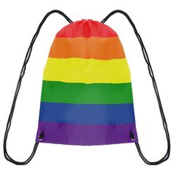 1x Rugtasje/rugzak regenboog/rainbow/pride vlag voor volwassenen en kids - Festival/pride musthaves - Gymtasje - zwemtasje