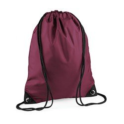 Bagbase 2x stuks nylon sport/zwemmen gymtas/ gymtasje met rijgkoord 45 x 34 cm - Bordeaux Rood