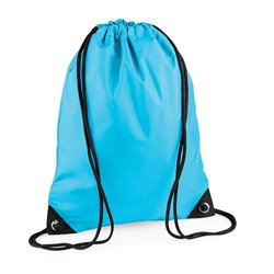 Bagbase 2x stuks nylon sport/zwemmen gymtas/ gymtasje met rijgkoord 45 x 34 cm - Surf Blauw
