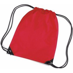 Bagbase 2x stuks rode nylon sport/zwembad gymtas/ gymtasje met rijgkoord 45 x 34 cm - Kinder tasjes - Gymtasje - zwemtasje