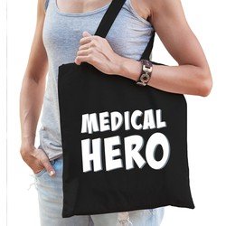 Bellatio Medical hero/ zorgpersoneel cadeau katoenen tas Zwart
