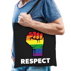 Bellatio Gaypride respect regenboog tas Zwart