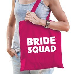 Bellatio 1x Bride Squad vrijgezellenfeest tasje Roze