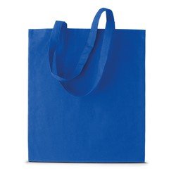 Basic katoenen schoudertasje in het kobalt Blauw