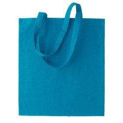 Basic katoenen schoudertasje in het turquoise Blauw