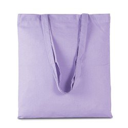 5x stuks basic katoenen schoudertasje in het lila Paars