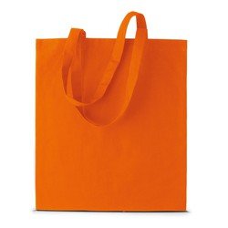 5x stuks basic katoenen schoudertasje in het Oranje