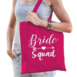 Bellatio 1x Vrijgezellenfeest Bride Squad tasje Roze