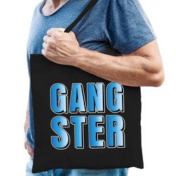 Bellatio Gangster fun tekst cadeau tas Zwart