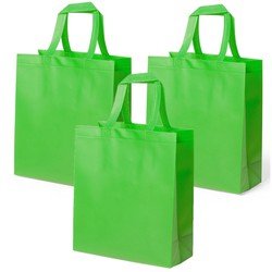 4x stuks draagtassen/schoudertassen/boodschappentassen in de kleur lime Groen