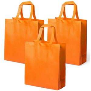 10x stuks draagtassen/schoudertassen/boodschappentassen in de kleur oranje 35 x x 15 cm -