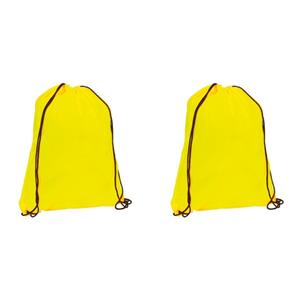 2x stuks neon geel gymtas/sporttas met rijgkoord x cm -